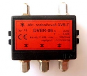 Aktivní rozbočovač 4x DVBR-06 20dB F 5-12V IVO