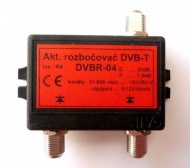 Aktivní rozbočovač 2x DVBR-04 20dB F 5-12V IVO