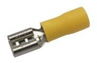 Zdířka faston 6.3mm ,vodič 4.0-6.0mm  žlutá