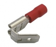Zdířka faston rozvaděč 6.3mm, vodič 0.5-1.5mm  červený