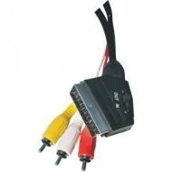 Propojovací kabel SKART - 3 x CINCH  přepínatelný 1,5m dvojitě stíněný